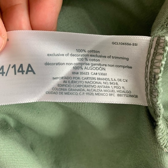 Oshkosh Girls Size 14 Button Front Shirt Shacket Jacket Embroidered Butterfly - Picture 11 of 12